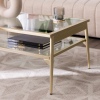 42" Rayna Two Tier Glass & Metal Coffee Table