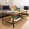 Rustic Angle Iron & Wood Coffee Table - Barnwood  [101976]