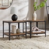 3Pcs Barnwood Coffee Table & End Side Tables Set