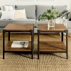 3Pcs Barnwood Coffee Table & End Side Tables Set