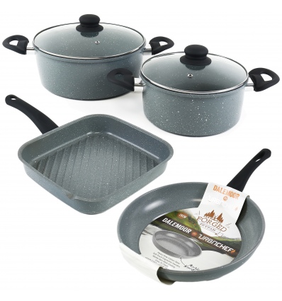 4 Pc DALEMOOR Forged Casserole, Grill & Frying Pan Set