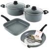 4 Pc DALEMOOR Forged Casserole, Grill & Frying Pan Set