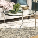 36" Alissa Glass Top & Chrome X Legs Coffee Table [135063]