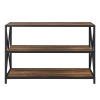 40" Industrial Style Metal & Wood Wide Bookcase - Rustic Oak [779184]