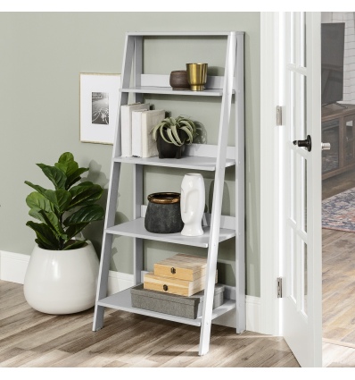 55'' Sophia Wooden Ladder Bookcase Grey [779245]