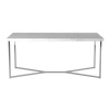 Mid Century Modern Luxe Coffee Table - Faux White Marble with Chrome Legs [778194] [129178]