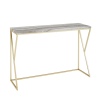 46" Faux Grey Venicut Marble & Gold Leg Entry Console Table [463528] [754785]