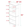 70'' 5 Shelf Solid Wood Bookcase