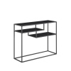 42" Metal & Wood Tiered Shelf Entry Console Tables