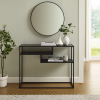 42" Metal & Wood Tiered Shelf Entry Console Tables