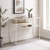 42" Metal & Wood Tiered Shelf Entry Console Tables