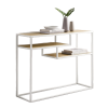 42" Metal & Wood Tiered Shelf Entry Console Tables