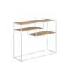 42" Metal & Wood Tiered Shelf Entry Console Tables