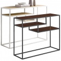 42" Metal & Wood Tiered Shelf Entry Console Tables