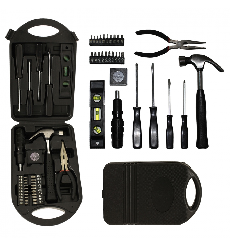 Tool Set 11pcs Black Plastic Kit