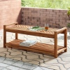 Vincent Solid Acacia Wood Chevron Outdoor Patio Coffee Table/Storage Bench [780920][376363]