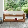 Vincent Solid Acacia Wood Chevron Outdoor Patio Coffee Table/Storage Bench [780920][376363]