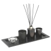 Black & Gold 5pcs Tealight, Reed Diffuser & Candle Tray Aroma Set [999918]