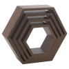 4 Pcs Hexagon Wooden Wall Display Shelves [744485]