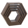 4 Pcs Hexagon Wooden Wall Display Shelves [744485]