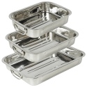 3Pcs Stainless Steel Roasting Tray Set [501111]