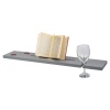 Grey MDF Wood Tablet & Wine Glass Bath Caddy