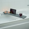 Grey MDF Wood Tablet & Wine Glass Bath Caddy