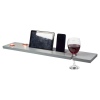 Grey MDF Wood Tablet & Wine Glass Bath Caddy