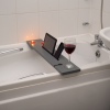 Grey MDF Wood Tablet & Wine Glass Bath Caddy