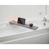 Grey MDF Wood Tablet & Wine Glass Bath Caddy