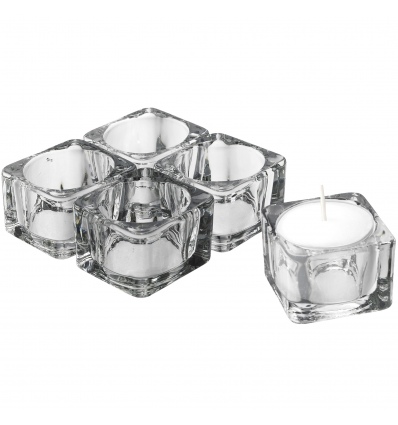 5 Glass Tea Light Candle Holder Set [413909]