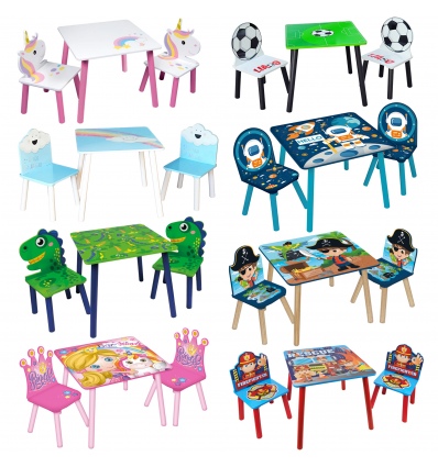 KINDER Wooden Table & 2 Chairs Set