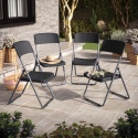 Black Rattan Design Metal Folding Chair [582794]