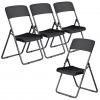 Black Rattan Design Metal Folding Chair [582794]