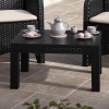 Black Rattan Wood Look Coffee Table Bench [582831]