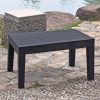 Black Rattan Wood Look Coffee Table Bench [582831]