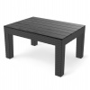 Black Rattan Wood Look Coffee Table Bench [582831]