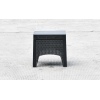 Square Black Rattan Wood Look Coffee Table Bench [582848]