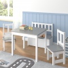 LIBBY MDF Wooden Childrens Table, 2 Chairs & Storage Bench Set