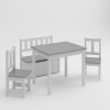 LIBBY MDF Wooden Childrens Table, 2 Chairs & Storage Bench Set