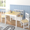 LIBBY MDF Wooden Childrens Table, 2 Chairs & Storage Bench Set