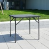 80cm Black Rattan Design Square Folding Table [582824]