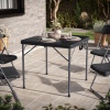 80cm Black Rattan Design Square Folding Table [582824]