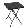 60cm Black Rattan Wood Look Square Folding Table [582770]