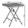 60cm Black Rattan Wood Look Square Folding Table [582770]