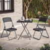 3 Pcs Bella Black Rattan Design Folding Table & Chairs Set