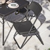 3 Pcs Bella Black Rattan Design Folding Table & Chairs Set