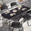 4ft Black Rattan Wood Look Folding Table [582800]