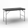 4ft Black Rattan Wood Look Folding Table [582800]