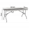 5ft Black Rattan Wood Look Folding Table [582817]